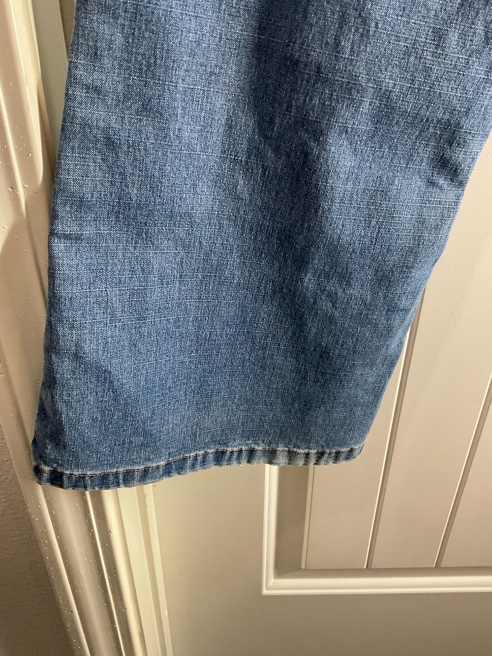 Zana Di Light Blue Flare Jeans with Zigzag Stitch Panels - Picture 11 of 13